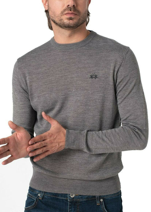 Girocollo Uomo a maniche lunghe Grigio scuro La Martina- Francavilla Moda
